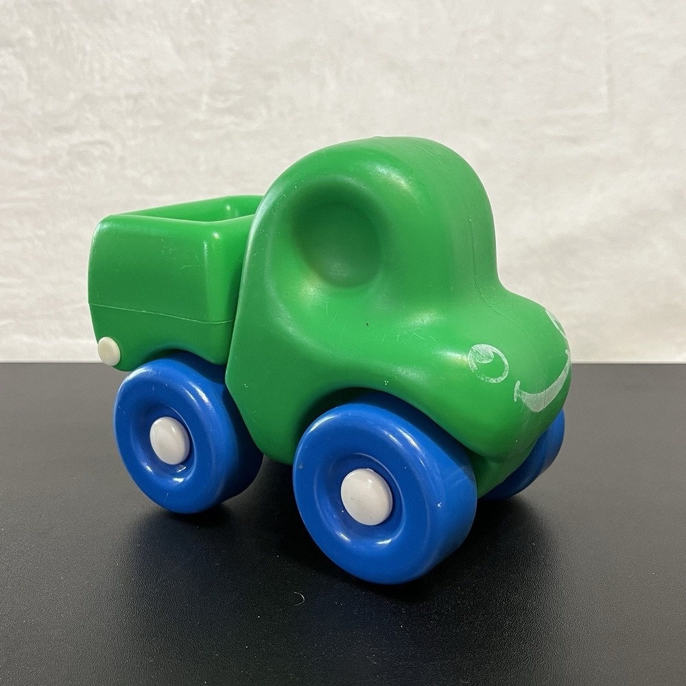 Vintage Little Tikes Chunky Green Dump Truck 6" Toddler My First Wheels Vehicle